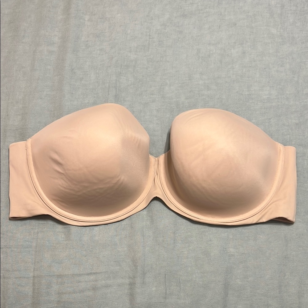 Cacique Tan Strapless Bra with Smooth Molded Cups and Underwire Size 46DDD